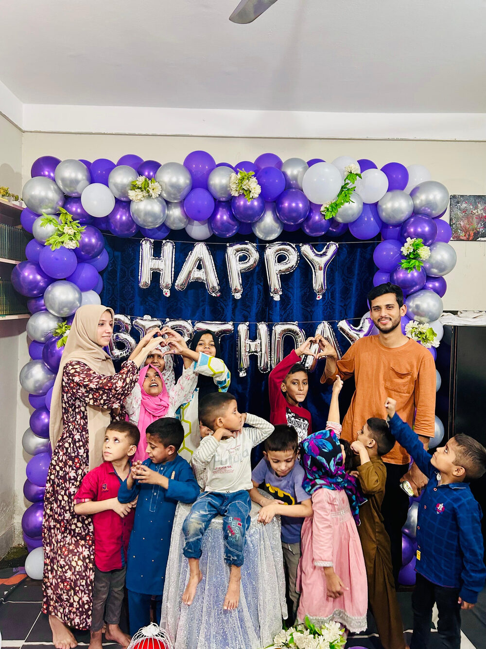 A birthday celebration with the children of Sibel